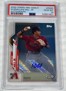 Glenallen Hill Jr. RC 2020 Topps Pro Debut AUTO #PD-63 Diamondbacks PSA 10 - Picture 1 of 2