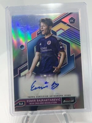 2023 Topps Finest MLS Esmir Bajraktarevic Refractor Auto Rookie NE Revolution RC - Image 1 of 2