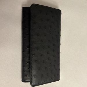 100% Original Straußenleder Geldbörse in schwarz. Neu.  - Bild 1 von 7