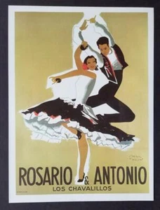 Paul Colin Rosario & Antonio Paris Poster Print Mounted Offset Lithograph 1977 - Picture 1 of 1