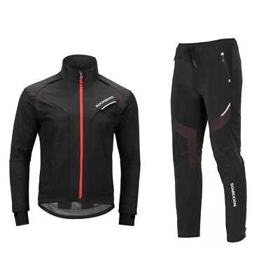 ROCKBROS Winter Jacke Fahrradbekleidung Herren Fahrrad Jacke + Hose Set Radjacke - Bild 1 von 4