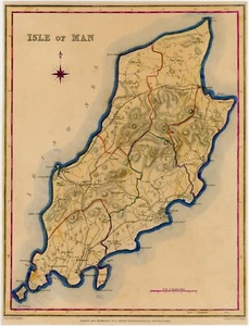 ISLE of MAN ANTIQUE MAP LEWIS TOPOGRAPHICAL c1850 - Picture 1 of 2