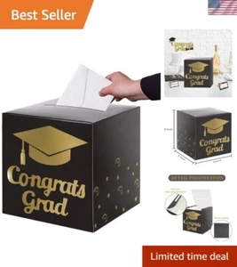 Versatile Graduation Card Box Holder - Minimalist Black Paperboard Design - Picture 1 of 9