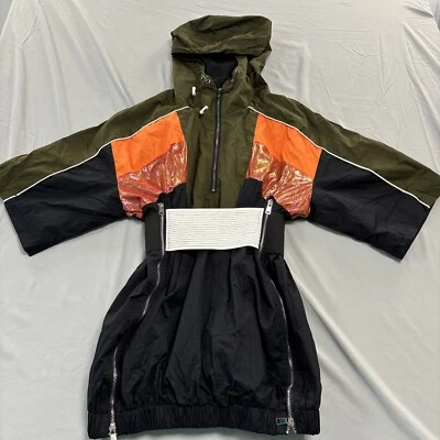 Hooded Mini Dress Gofyo ELMIRA Cotton XL Green Orange Black - Image 1 of 4