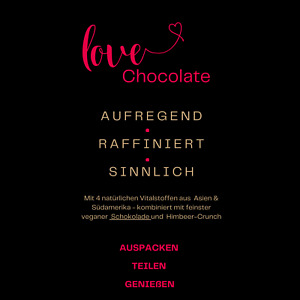 Liebes Schokolade mit Vitalstoffe - JOY TAB - LOVE Choc. - raffiniert & sinnlich