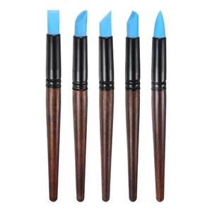 5pcs Silicone Clay Sculpting Tool Pottery Modelling Shaper Carving Tool Blue - Picture 1 of 5