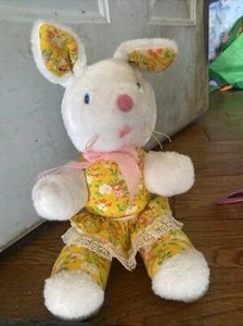 Vintage Knickerbocker Animals of Distinction Bunny Yellow Dress Apron Ears 14” - Picture 1 of 9