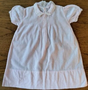Vestido Batista Infantil Rosa Suave Importación Hecho a Mano Vintage Bordado Pintuck y... - Imagen 1 de 16