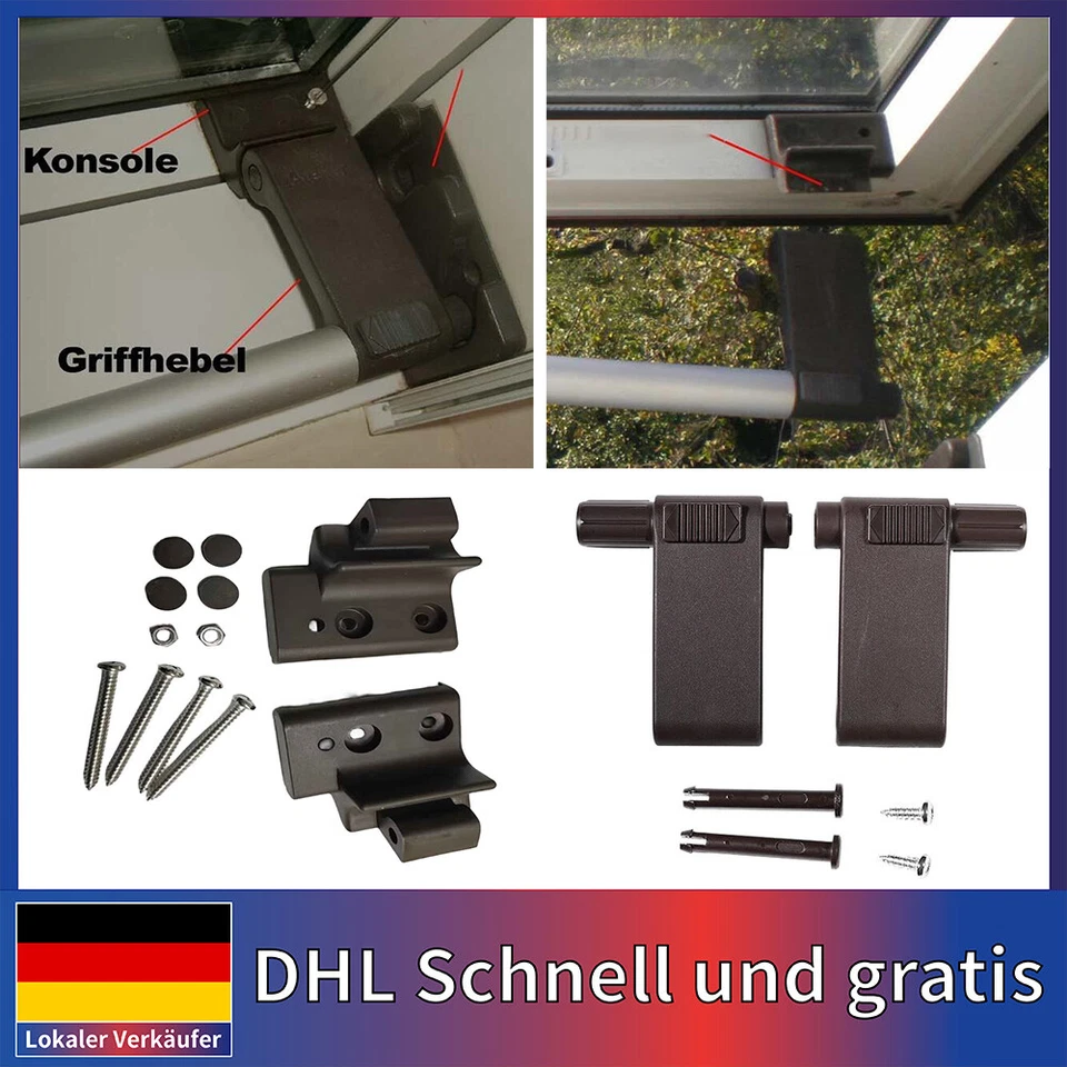MARKENLOS Braas Dachfenster Atelier Griffhebel & Konsole braun Braas Ersatzteile Dörken