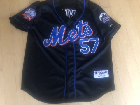 VTG MAJESTIC AUTHENTIC NEW YORK METS JOHAN SANTANA #57 JERSEY SHEA PATCH SZ 52 Cover