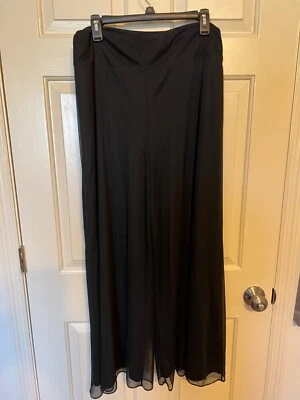 XL MSK Poliéster Pierna Ancha Palazzo Pantalones Cintura Alta Gasa Superposición Foto 1 de 2