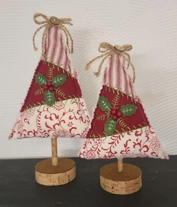 Gefüllte Weihnachtsbäume Menge 2, 8" und 9,5" mit Korkständer - Bild 1 von 9