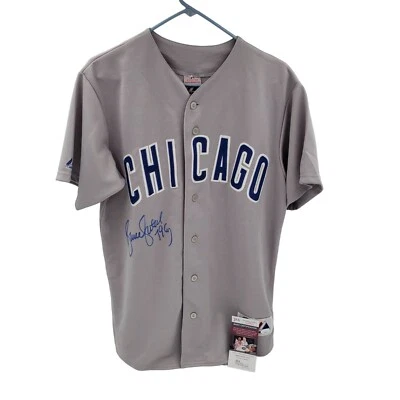 Bruce Sutter Signed Jersey 79 CY Chicago Cubs Majestic Grey JSA COA - Image 1 of 4