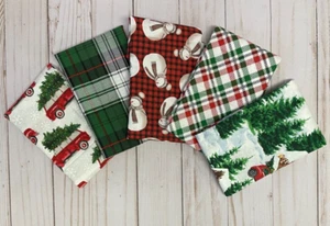 Fabric 5 Fat Quarters FQ Quilt Cotton Christmas Vacation Tree Red Green Kit NEW - Picture 1 of 6