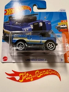 2024 Hot Wheels Land Rover Series II Blue 92/250 On Short Card - Picture 1 of 2