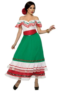 Brand New Mexican Fiesta Party Dress Adult Costume (XS/S) - Picture 1 of 2
