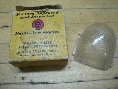 Vintage NOS 1949-1950 Kaiser Glass License Plate Light Lamp Glass Lens 204511 - Image 1 of 4