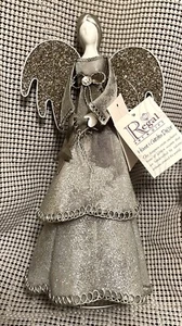 Stardust Angel Decor w/star 11” Metal Mesh Porcelain By Regal Art & Gift - Picture 1 of 5