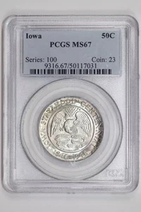 1946 IOWA COMMEMORATIVE HALF DOLLAR PCGS MS67 - VERY PQ! - Picture 1 of 2