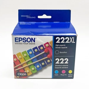 Cartuchos de tinta para impresora Epson 222 - negro/cian/magenta/amarillo - paquete de 4 sellados - Imagen 1 de 3