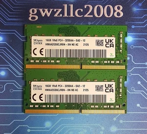 32GB (2x16GB) PC4-25600 DDR4-3200MHz 1Rx8 Non-ECC Hynix HMAA2GS6CJR8N-XN #A15 - Picture 1 of 2