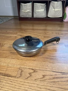 Revere Ware 7 Inch Fry Pan w/ Lid Stainless Steel & Copper Bottom Tri-Ply USA - Picture 1 of 8