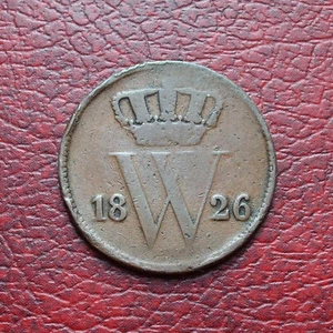 Netherlands 1826B copper cent - Picture 1 of 2