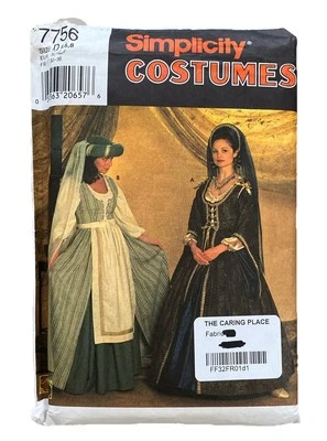 1997 Simplicity Costumes #7756 Misses Medieval Dress Veil Pattern Sz 4 6 8 UNCUT - Image 1 of 4