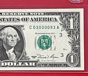 1981 $1 DOLLAR BILL ( PHILADELPHIA C ) Block C-A UNCIRCULATED - Picture 1 of 3