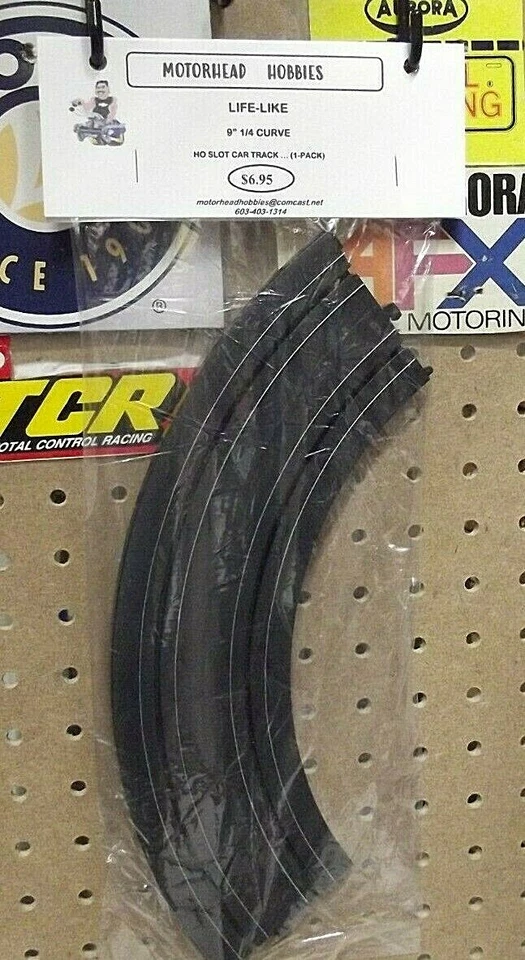 LIFE-LIKE, 9" RADIO 1/4 CURVA, HO SLOT CAR TRACK, #433-9927, (1-PACK) Foto 1 de 1