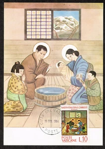 Vatican Culture Ethnicities Japanise traditional Family Postcard 1986 - Picture 1 of 1