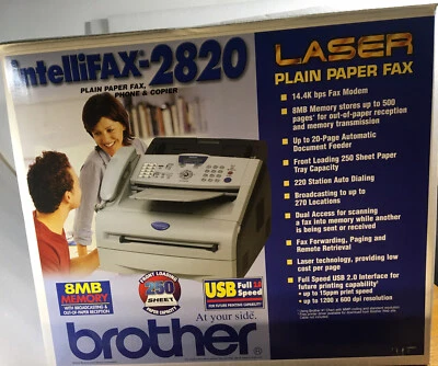Brother Intellifax 2820 Laser Plain Paper Fax 2005 New - Image 1 of 4