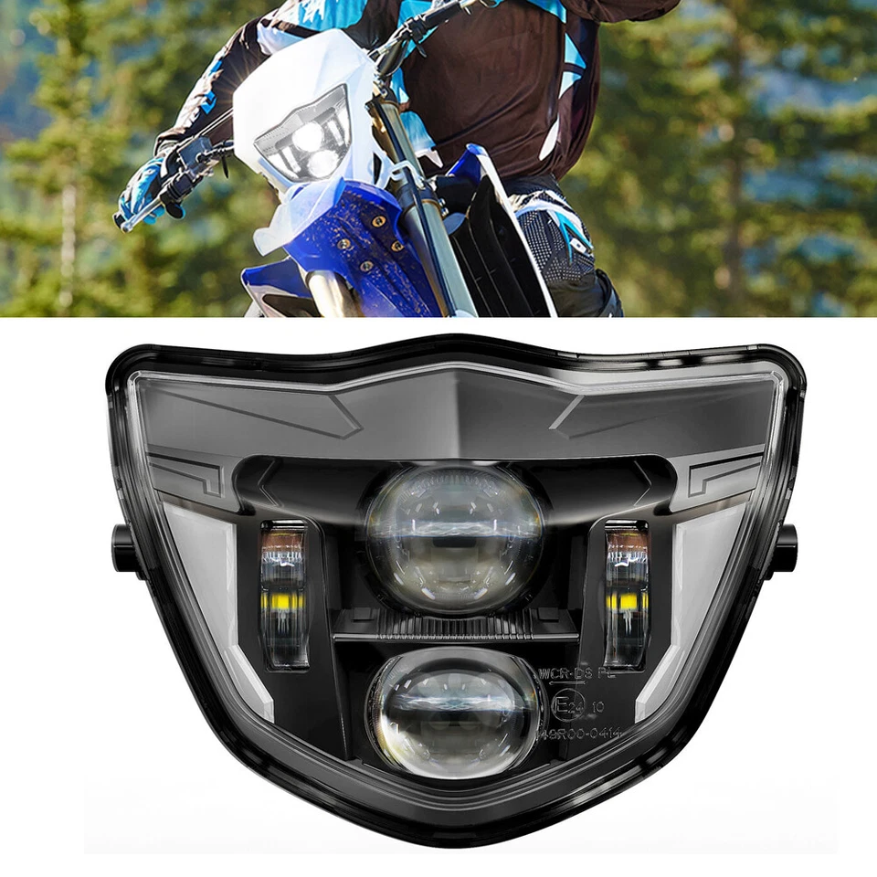 LED Headlight DRL for Yamaha WR250F WR450F 2013 2014 2015 2016 2017 2018 2019-23 - Image 1 of 4