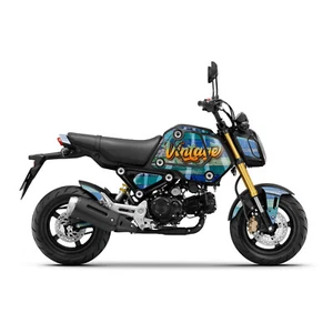 Vintage Blue Vinyl Graphics Wrap Stickers For Honda GROM MSX125 21 22 23 - Picture 1 of 4