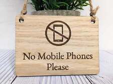 No Mobile Phones Please Wooden Sign - Eco-Friendly Signage, Available in 4 Sizes