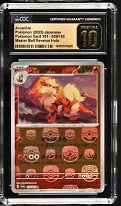 Pokemon Arcanine Master Ball Holograma Inverso 059/165 Japonés 151 CGC Prístino 10 - Imagen 1 de 2