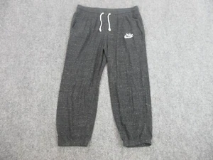Nike Pants Womens Adult Medium Gray Swoosh Logo Joggers Outdoors Casual 32x22 - Picture 1 of 11