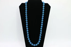Collar de ópera con cuentas azules y doradas J8C con cierre de tornillo de barril - Imagen 1 de 4
