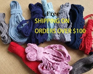 More Than 20 Yards Vintage Cotton Crochet Flower Lace Bulk Lot Sewing Crafting - Imagen 1 de 4