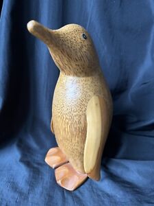 DCUK The Original Wooden Duck Company Carved Wooden Penguin Large Figure 23cm