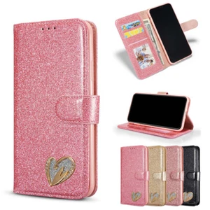 Wallet Mobile Cover Stand Capa Bling Phone Case For iPhone 15 14 13 12 11 Pro Ma - Picture 1 of 21