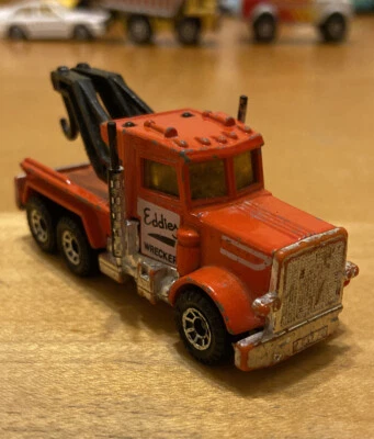 Vintage 1981 MATCHBOX PETERBILT Eddies Wrecker Truck Rare Original Old Car Tow - Image 1 of 4