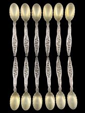 12 Antique Whiting Sterling Silver Lily of the Valley Demitasse Spoons 4.35"