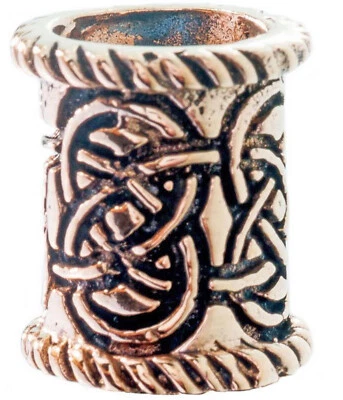 Bart Perle Bartperle + 50 Bartgummis Bartschmuck aus Bronze Wikinger Germanen MA - Bild 1 von 3