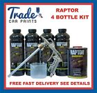 U-Pol Raptor Tough Coating RAL6007 Bottle Green & Applicator Gun 4 bottle kit