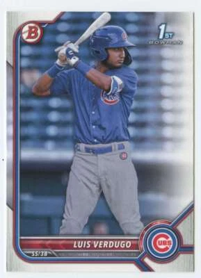 2022 Bowman Prospects #BP-147 Luis Verdugo  1st Bowman Chicago Cubs - Image 1 of 2