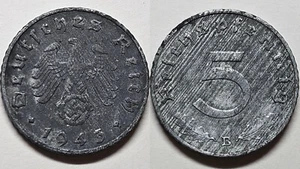 5 PFENNIG 1943 B ALLEMAGNE NAZI REICHSPFENNIG GERMANY - Picture 1 of 3