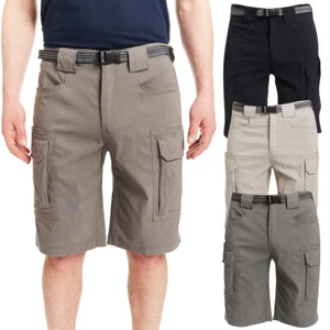 Mens Cargo Combat Shorts Cotton Chino Twill Knee Length Half Pants Multi Pockets - Picture 1 of 11