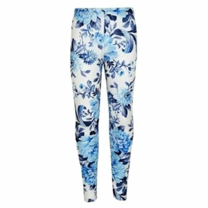 Kids Girls Legging Blue Floral Print Stylish Fashion Leggings New Age 7-13 Years - Picture 1 of 6
