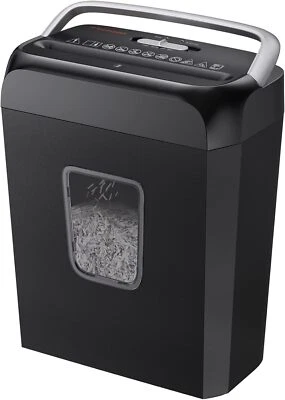 Paper Shredder Cross Cut 6 Sheet Auto Shut Off Portable Handle Design 13L Bin - Image 1 of 4
